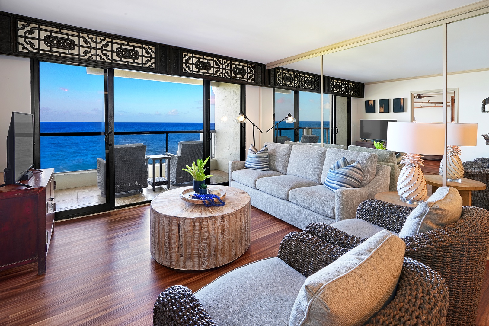 Koloa Vacation Rentals, Poipu Shores A206 - Step from the Living Room into Ocean Bliss with Direct Lanai Access and Mesmerizing Views!