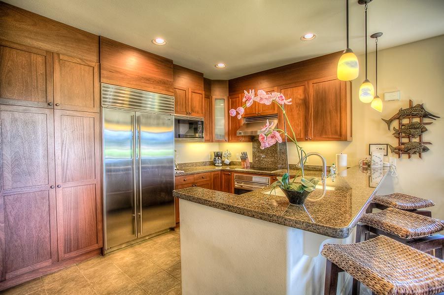 Waikoloa Vacation Rentals, Hali'i Kai 12E - Gourmet Kitchen with upscale stainless steel appliances