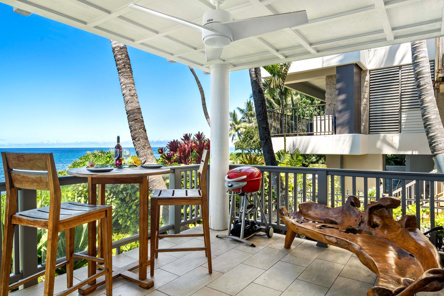 Kailua Kona Vacation Rentals, Hale Kai O'Kona #7 - Lounge or dine on the lanai and rest peacefully listening to the waves!