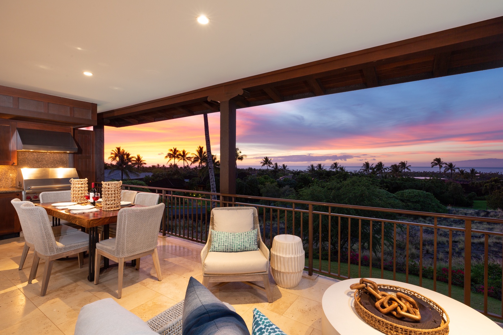 Kailua-Kona Vacation Rentals, 3BD Hali'ipua (120) Villa at Hualalai Resort - Spectacular location to watch the sun dip past the horizon.