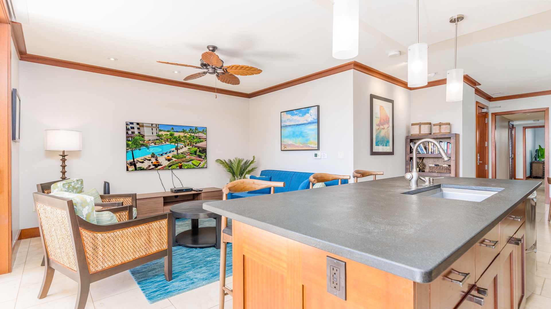 Kapolei Vacation Rentals, Ko Olina Beach Villas O305 - Set out the appetizers for the big game on TV.
