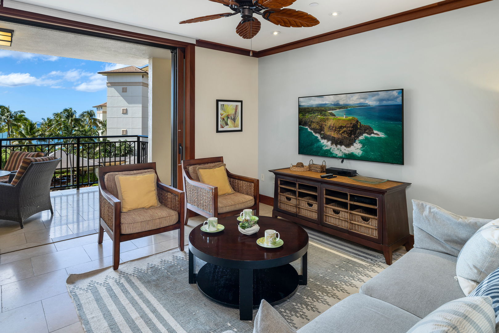 Kapolei Vacation Rentals, Ko Olina Beach Villas O505 - The perfect spot for a movie or favorite show at the end of your day.
