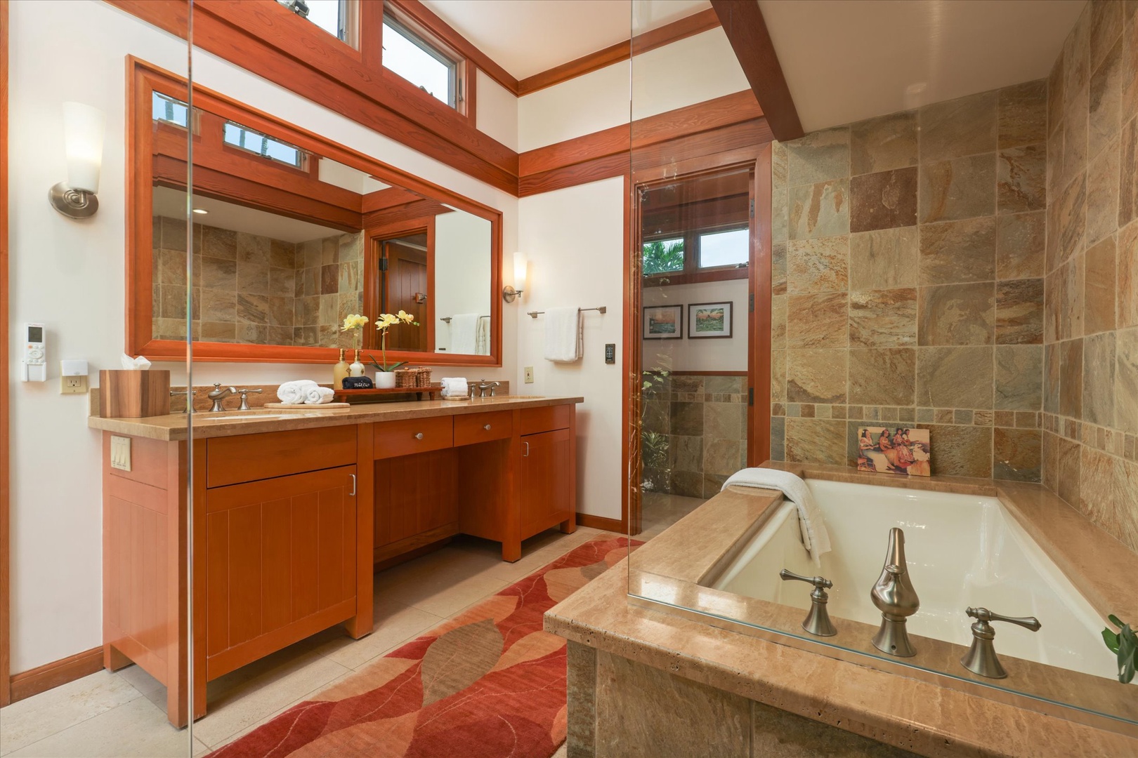 Kamuela Vacation Rentals, 3BD Na Hale 3 at Pauoa Beach Club at Mauna Lani Resort - Unwind with dual vanities and a spacious soaking tub in the Primary Bath.