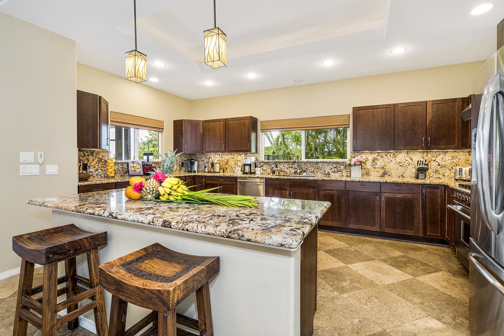 Kailua Kona Vacation Rentals, Sunset Hale - The heart of the home—this chef’s kitchen has all the tools and space you need to cook in style.