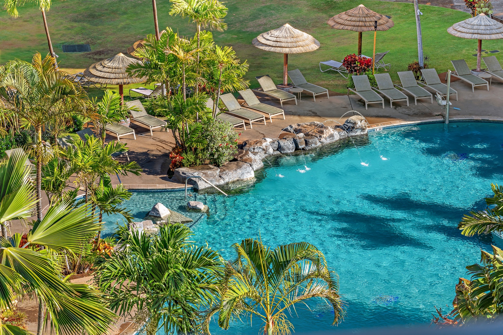 Lahaina Vacation Rentals, Kaanapali Shores 746 - Pool view from the lanai of Kaanapali Shores 746