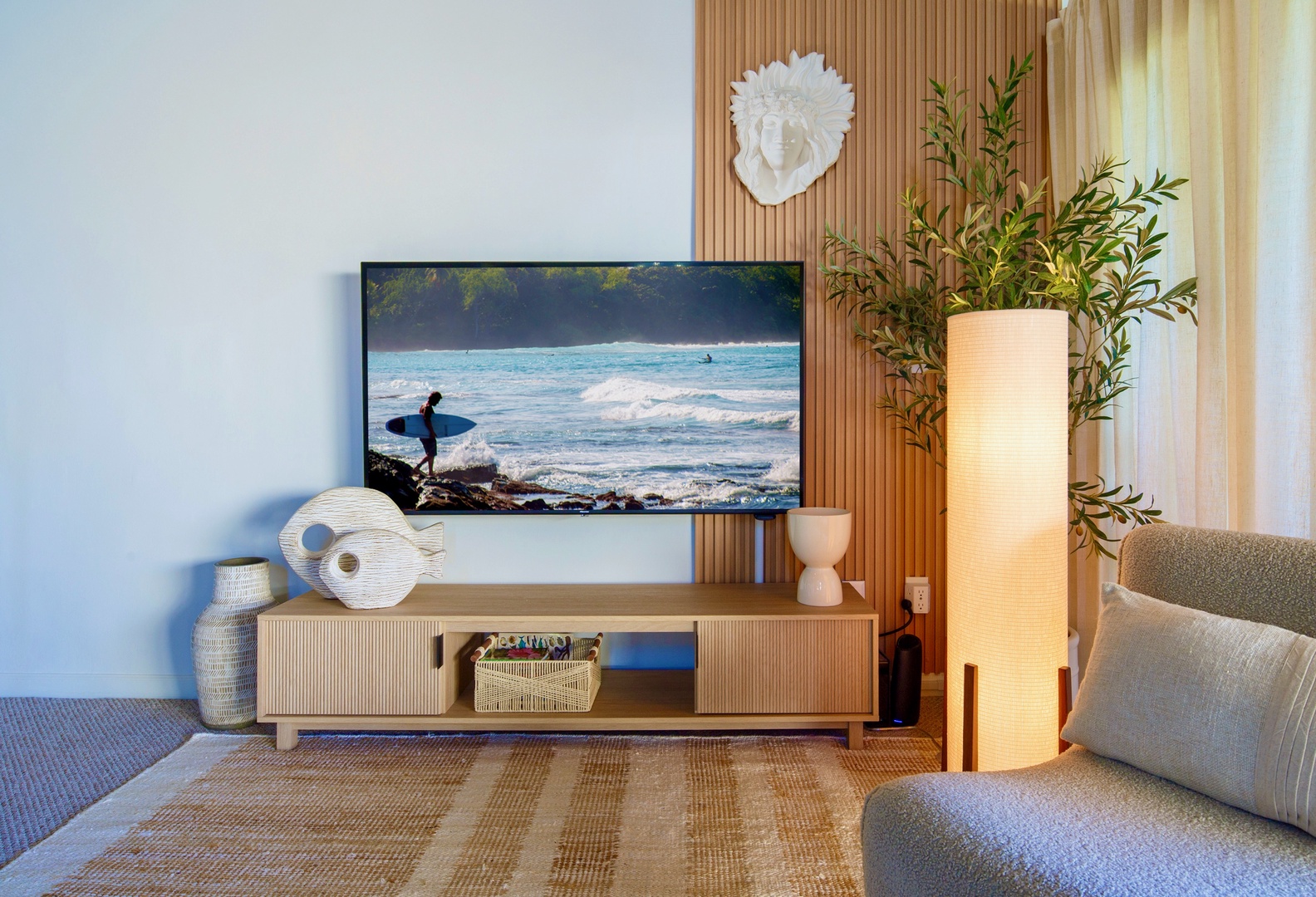 Kailua Kona Vacation Rentals, Keauhou Kai C301 - Movie night after the beach, big screen and the sofa already pointed at it.