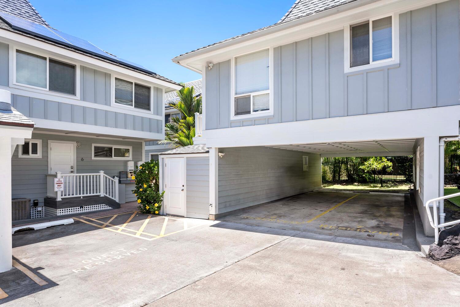 Kailua Kona Vacation Rentals, Hale Kai O'Kona #7 - Covered carport with easy access to the unit.