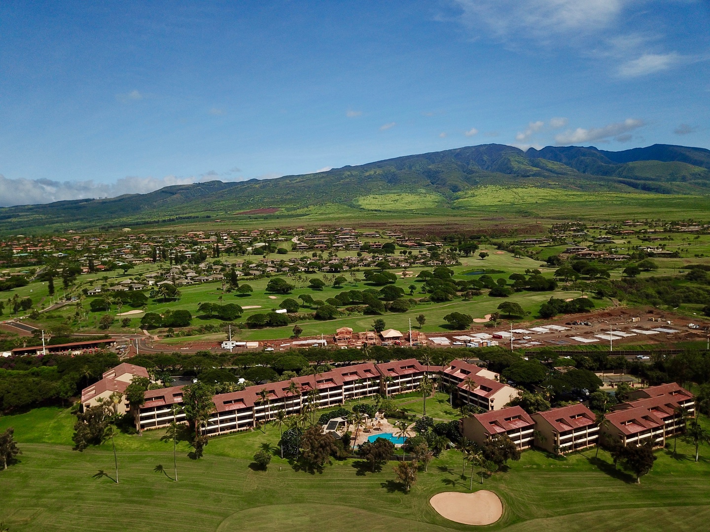 Lahaina Vacation Rentals, Kaanapali Royal Q-202 - Aerial view next to the mountains.