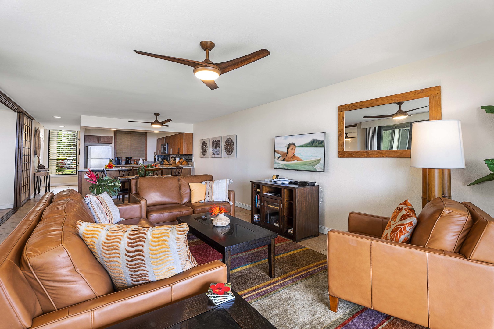 Kailua Kona Vacation Rentals, Keauhou Kona Surf & Racquet 2101 - Open floorplan is one of the feature of the home for a seamless invites light, flow, and shared moments.