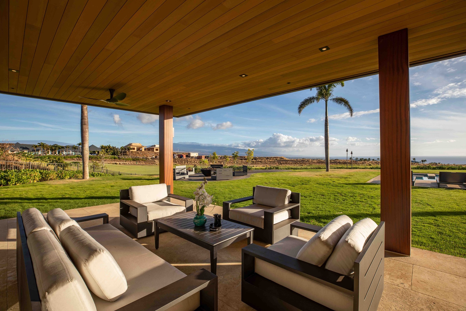 Kamuela Vacation Rentals, Hapuna Estates #8 - Enjoy reading a book, playing a game of cards or just relaxing at one of the many lanai seating areas