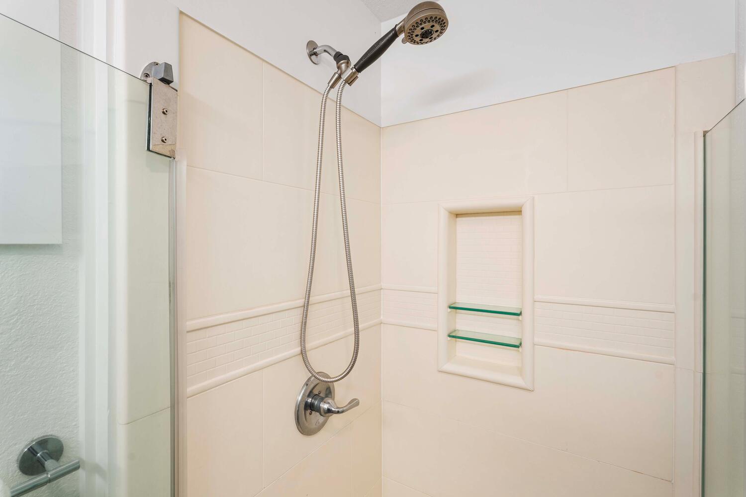 Kailua Kona Vacation Rentals, Hale Kai O'Kona #7 - Junior Primary shower and glass door enclosure.