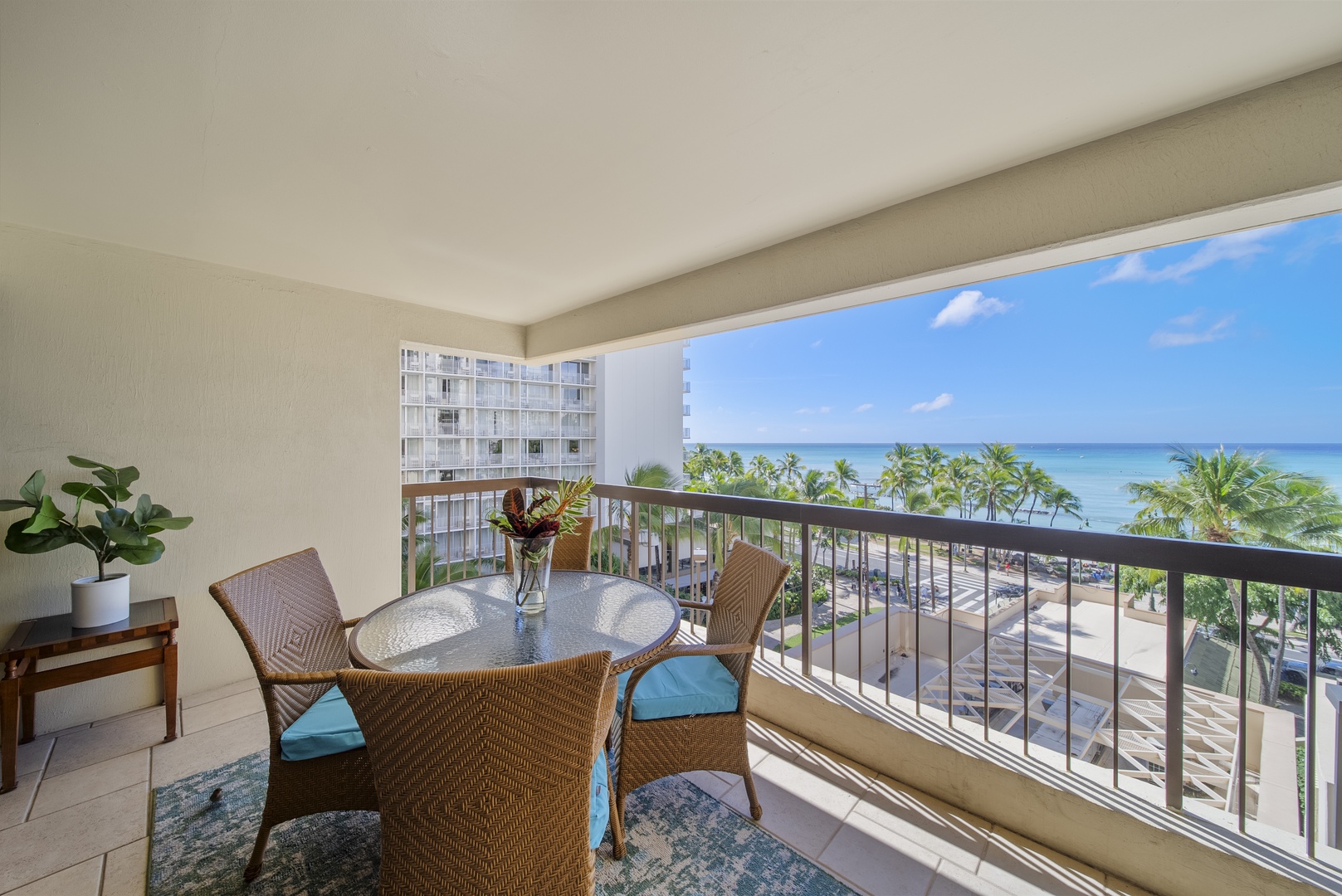 Honolulu Vacation Rentals, Aston Waikiki Beach Tower 602 - Reconnect with nature while enjoying your morning coffee with ocean vistas.