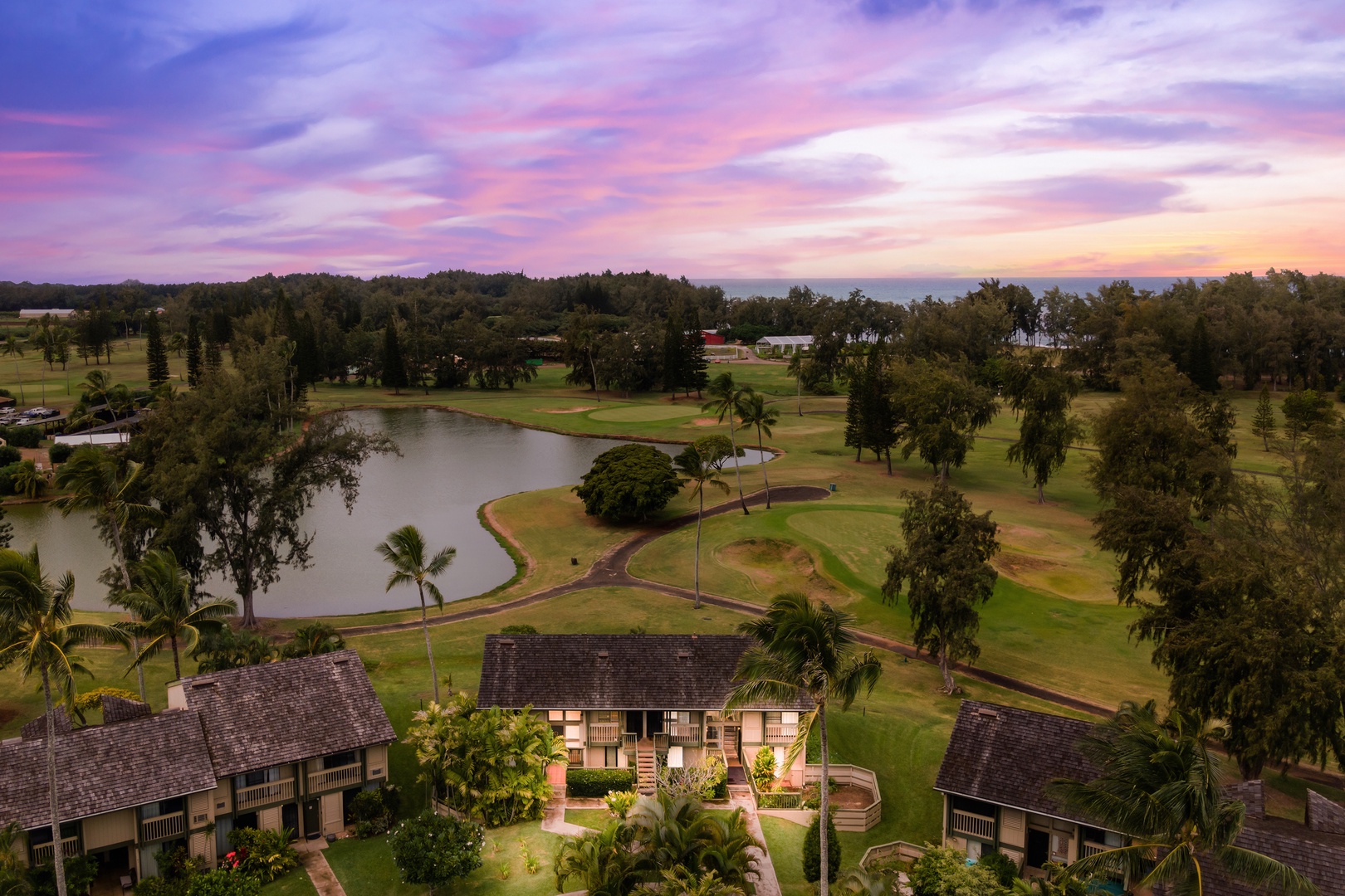 Kahuku Vacation Rentals, Kuilima Estates West #85 - Twilight View from Kuilima Estates