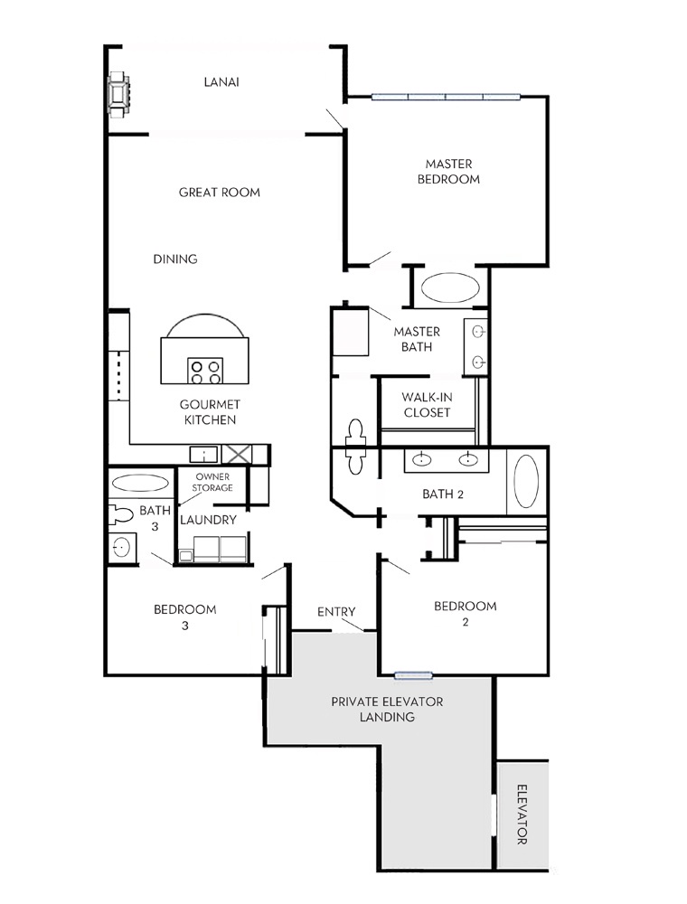 Wailea Vacation Rentals, Pacific Paradise Suite J505 at Wailea Beach Villas* - J505 Orient Pacific Suite - Private Elevator Landing for J505 with teak bench...