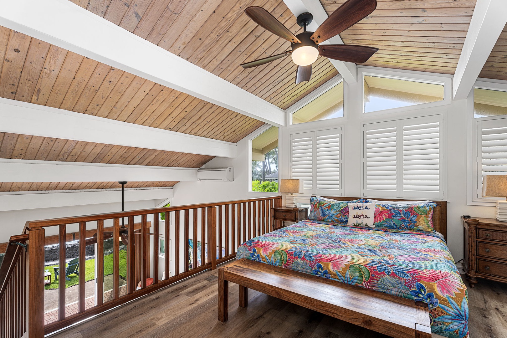 Kailua Kona Vacation Rentals, Hale Pua - Unwind in a breezy lofted bedroom, a cozy retreat above it all.