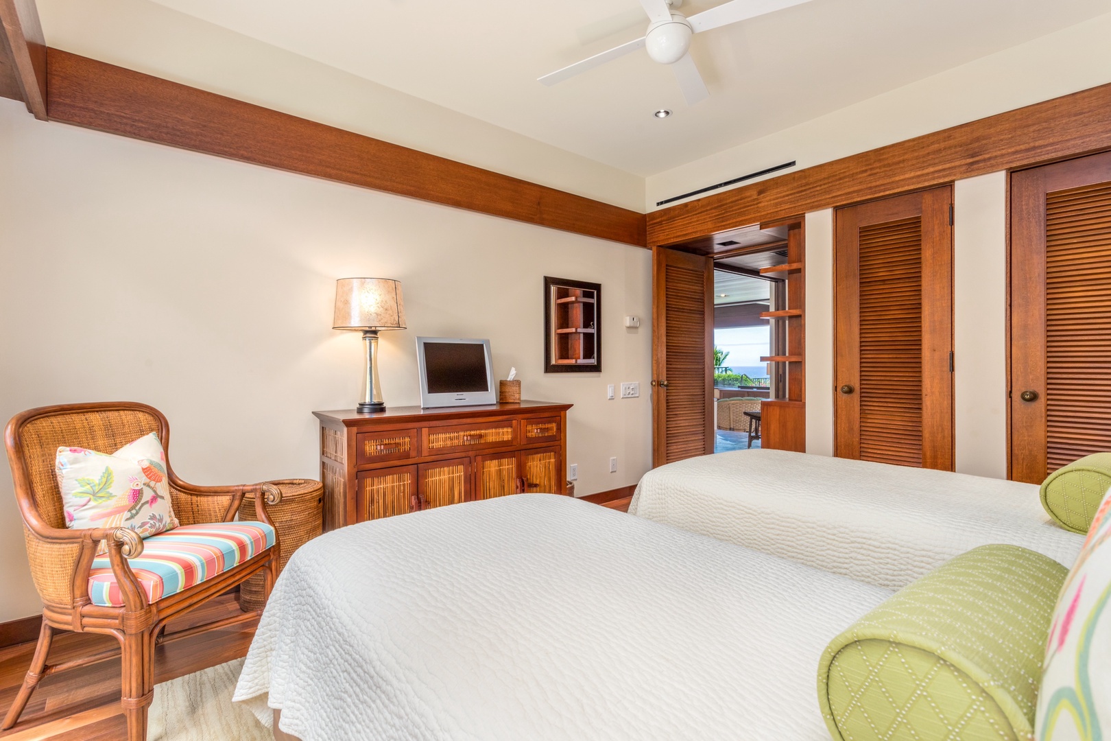 Kamuela Vacation Rentals, 4BD Villas (21) at Mauna Kea Resort - Second Bedroom, Alternate View.