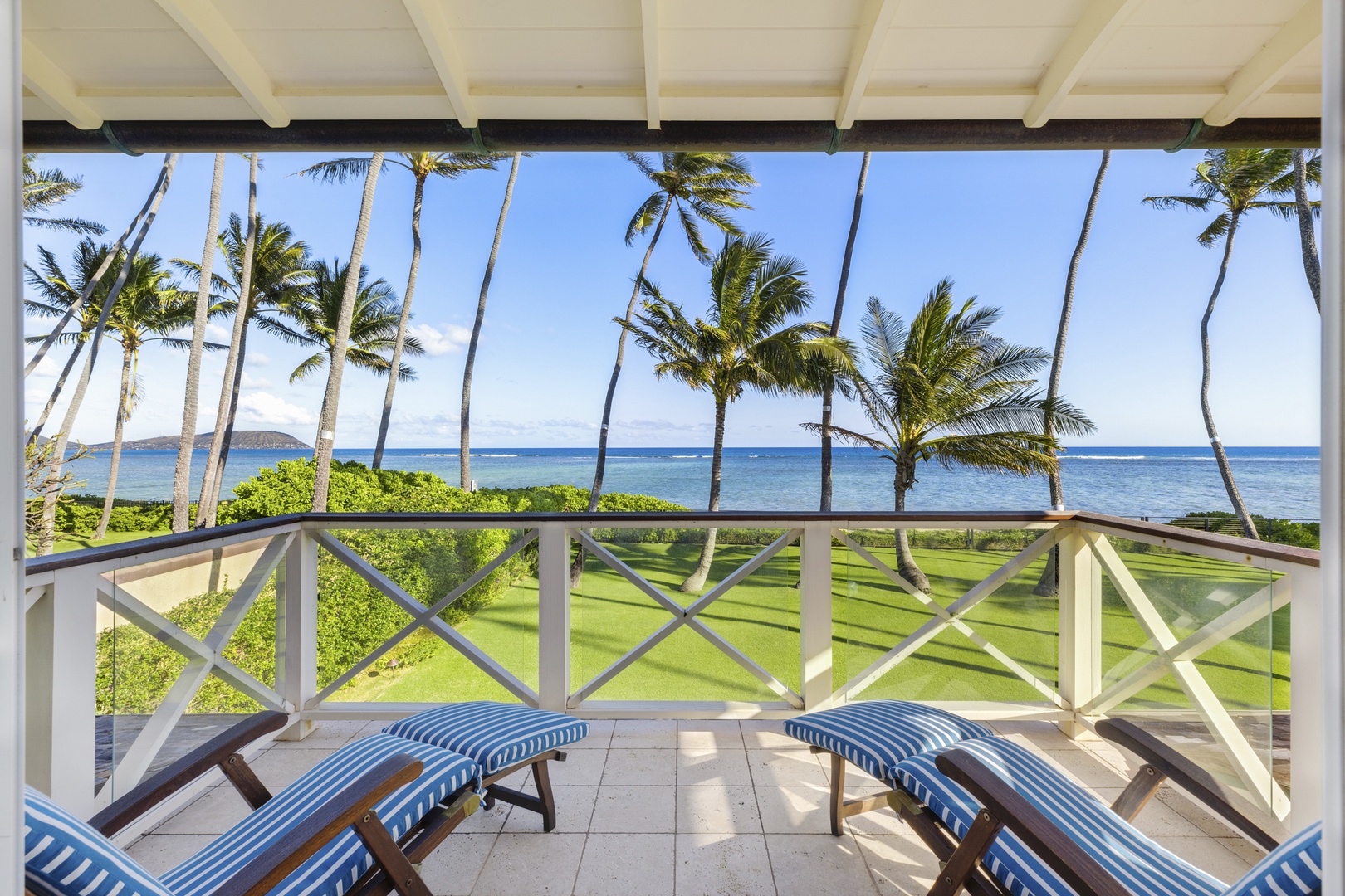 Honolulu Vacation Rentals, Kahala Beachside Estate - View from second-floor master bedroom lanai