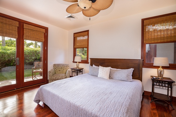 Kamuela Vacation Rentals, Canoe House & Beach Walker at Champion Ridge - Bedroom #3 with king bed.
