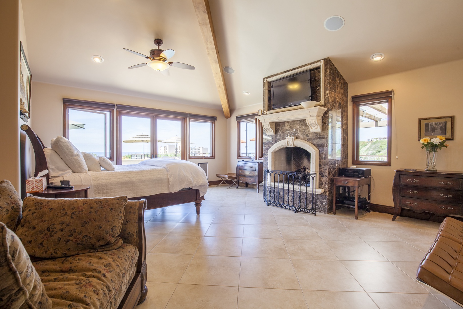 La Jolla Vacation Rentals, Jewel Above La Jolla Shores - Beautiful Primary bedroom with patio access