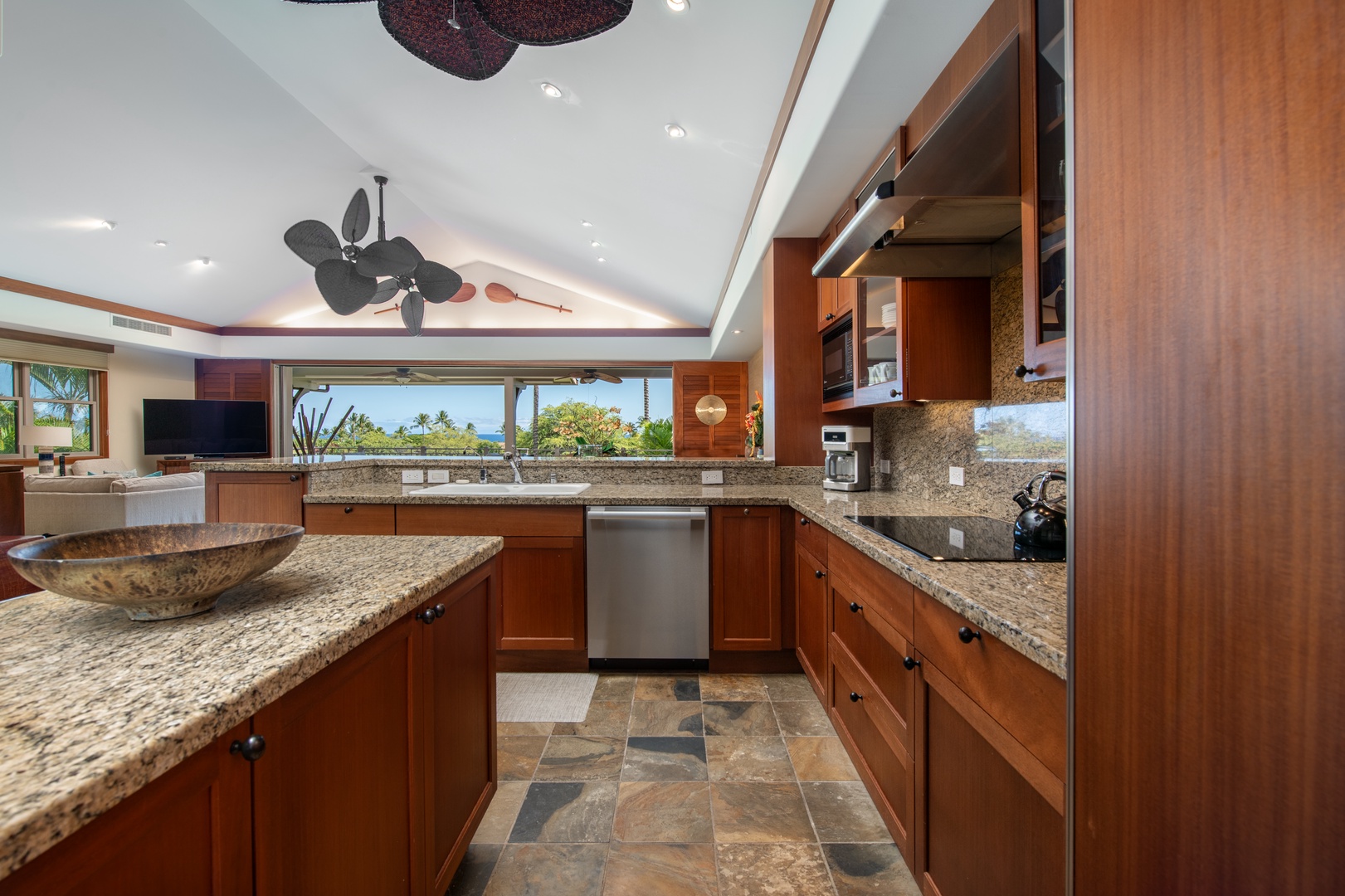 Kailua Kona Vacation Rentals, 3BD Ka'Ulu Villa (109A) at Four Seasons Resort at Hualalai - Sleek and elegant kitchen fully equipped with everything you could ever need for meals in.