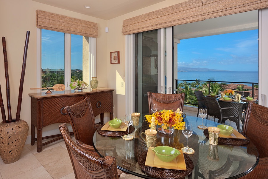 Wailea Vacation Rentals, Grand Seascape K407 at Wailea Beach Villas* - Beautiful Living Room and Full Ocean Views