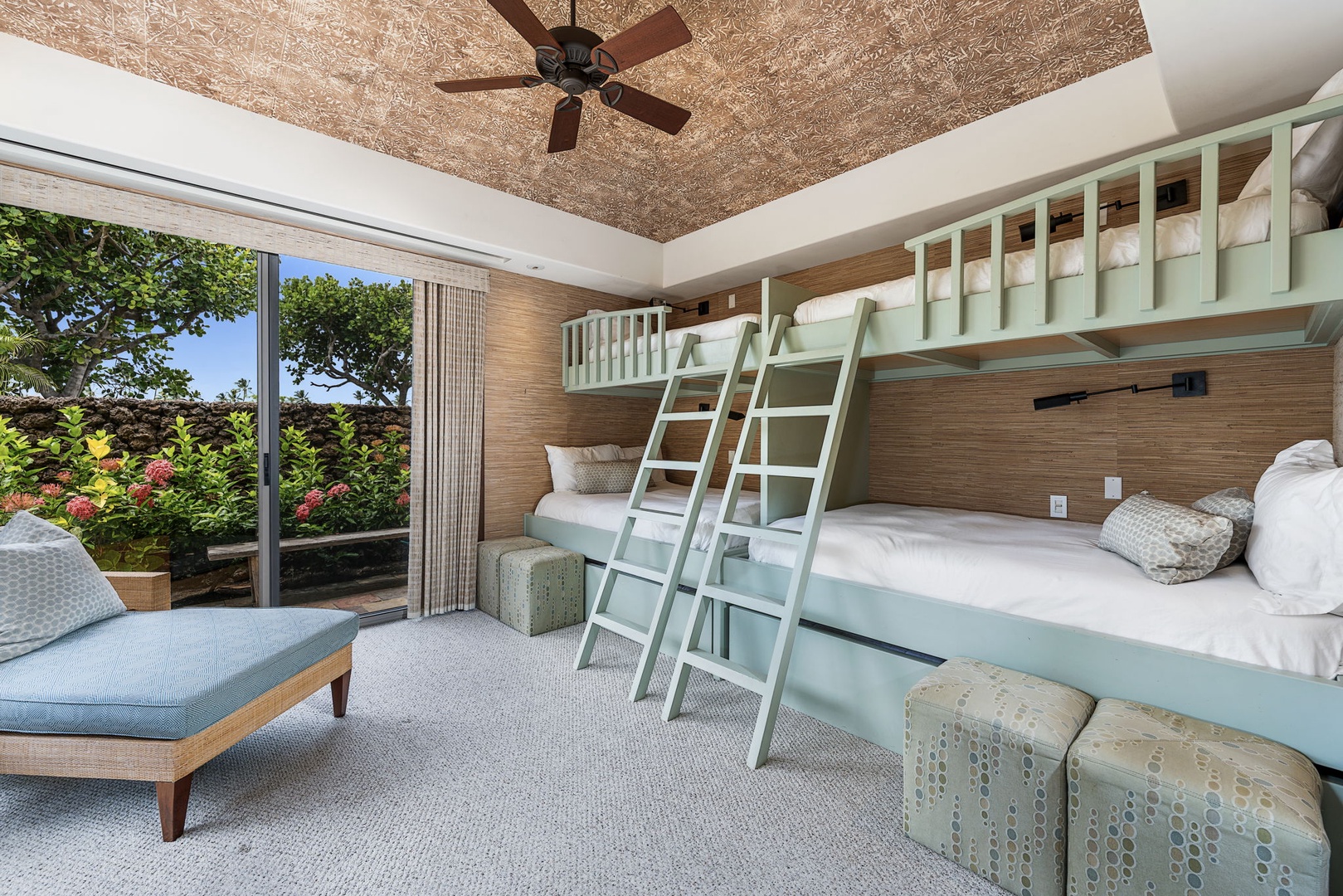 Kailua Kona Vacation Rentals, 3BD Pakui Street Estate (149) at Hualalai Resort - Built-in bunks with a ladder to climb up top, and room to spare below.