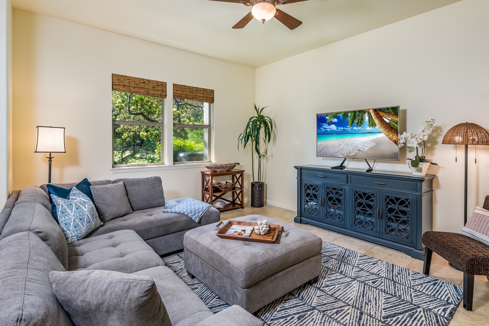 Kamuela Vacation Rentals, Mauna Lani Fairways #204 - Comfortable Living Room w/ Flat Screen TV