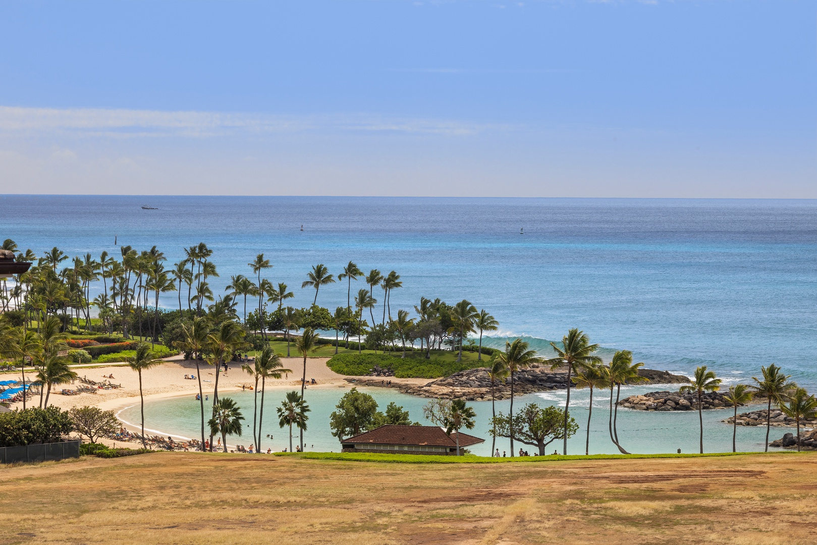 Kapolei Vacation Rentals, Ko Olina Beach Villas O1001 - The view of lagoon from the lanai.