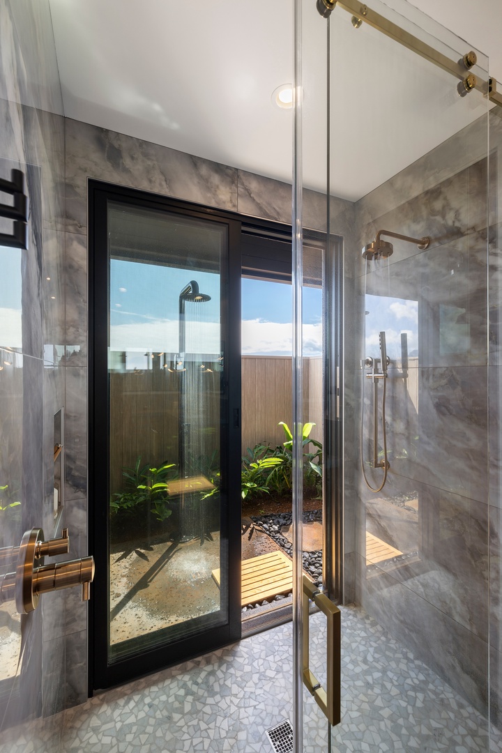 Koloa Vacation Rentals, Hale o ka Nene - Refresh after a beach day in the island’s open-air rain shower, blending luxury with nature.