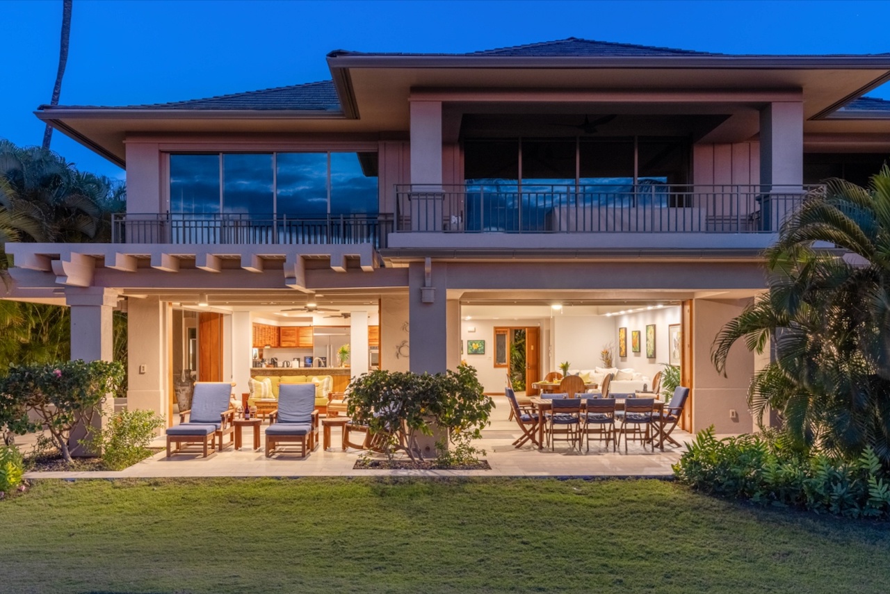 Kailua Kona Vacation Rentals, 3BD Golf Villa (3101) at Four Seasons Resort at Hualalai - Wide view of your private lanai - ground floor golf villas are perfect for children to run and play right outside the home.