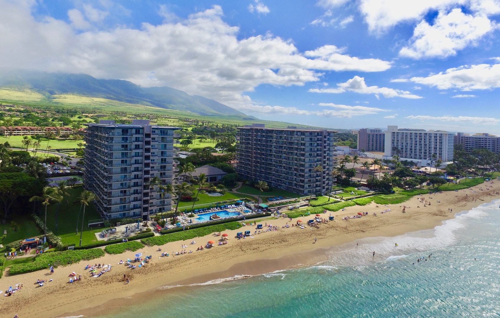 Lahaina Vacation Rentals, Kaanapali Royal Q-202 - Whaler aerial view next to the beach.