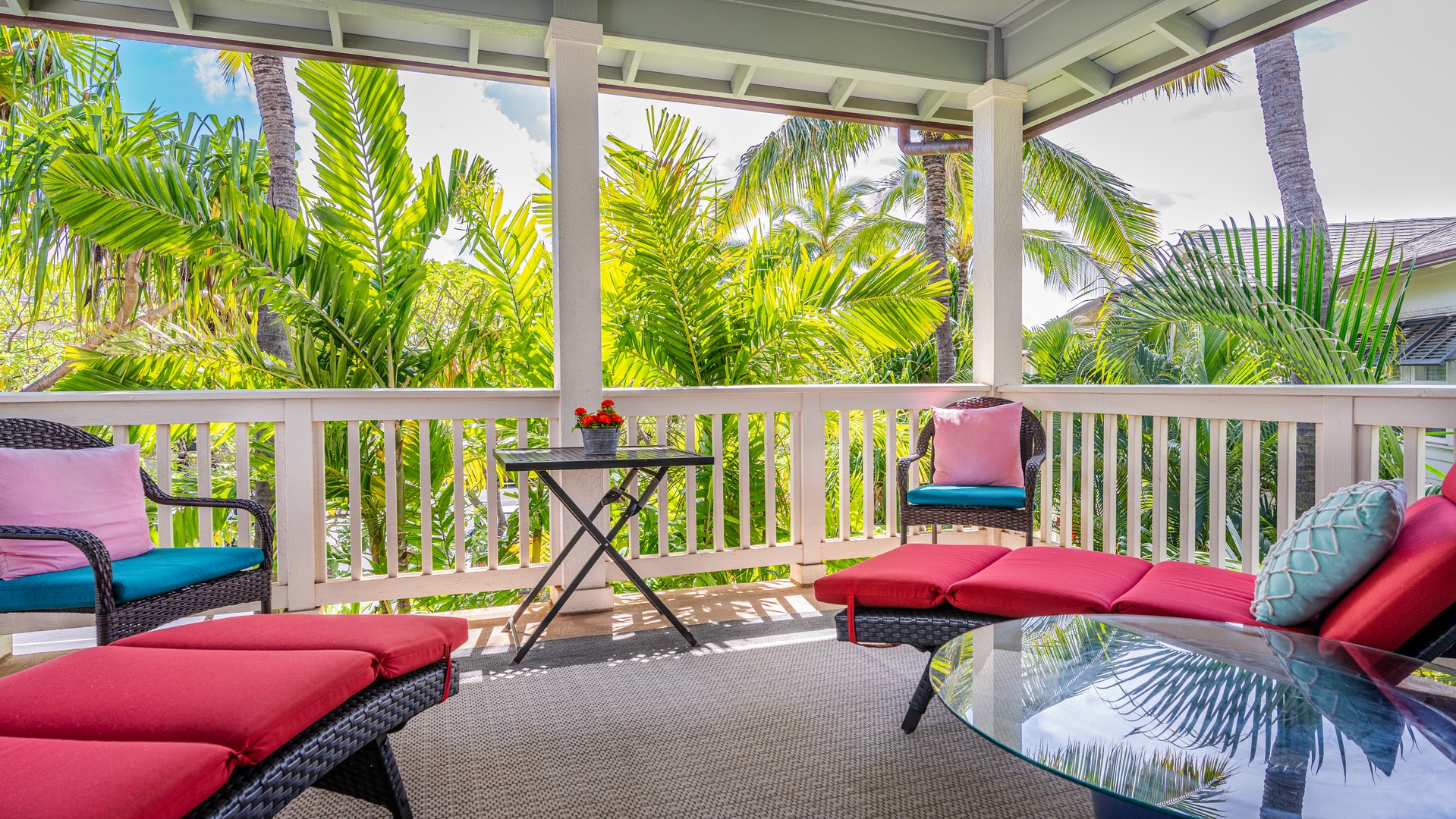 Kapolei Vacation Rentals, Coconut Plantation 1074-4 - Rest and renew on the lanai.
