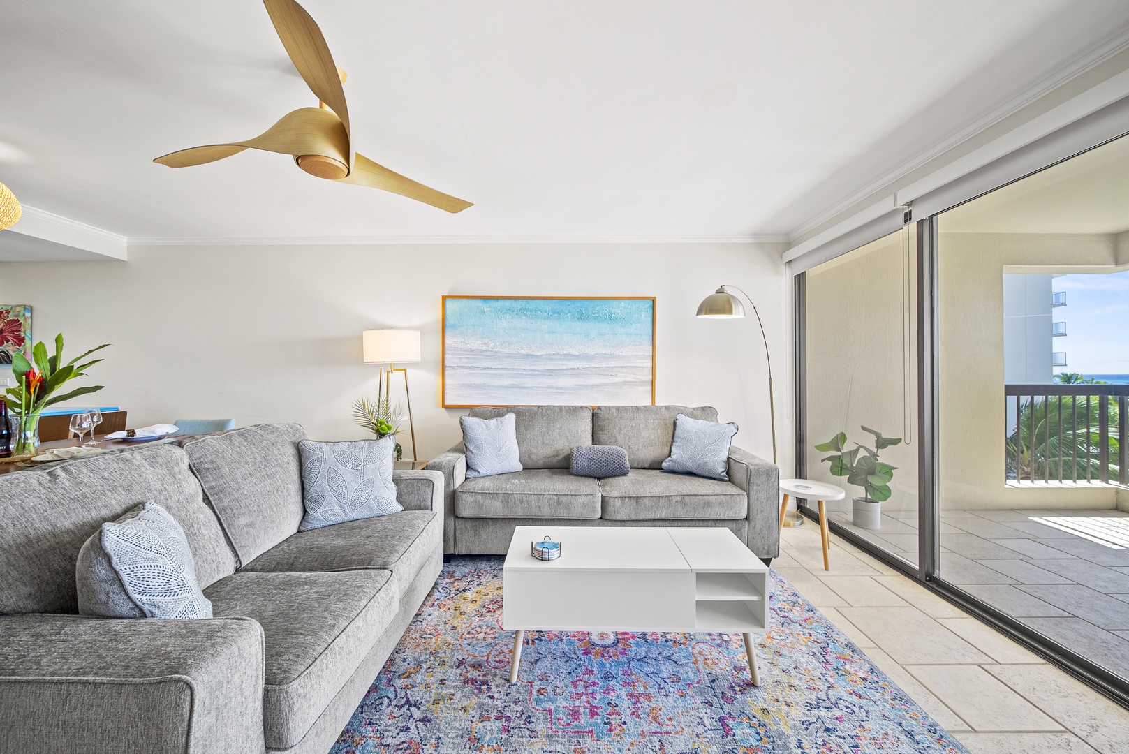 Honolulu Vacation Rentals, Aston Waikiki Beach Tower 602 - Gather with family and friends in a beautifully designed living room perfect for entertaining.