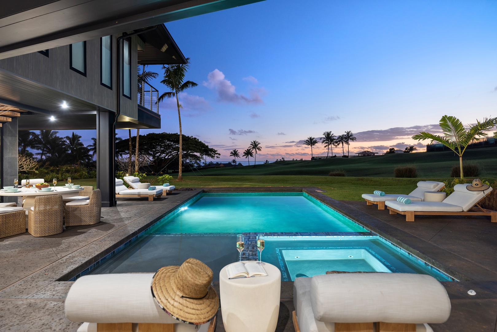 Koloa Vacation Rentals, Hale o ka Nene - Take a refreshing dip under the stars in the pool, an experience designed for pure indulgence.
