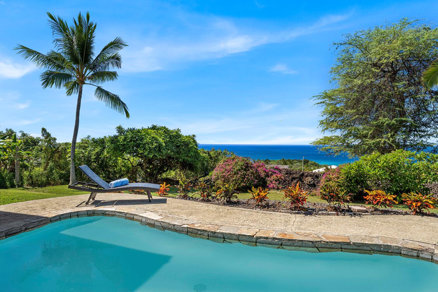 Kailua Kona Vacation Rentals, Ho'okipa Hale - Sunbathe under the Hawaiian sun, surrounded by tropical flora and sweeping ocean views.