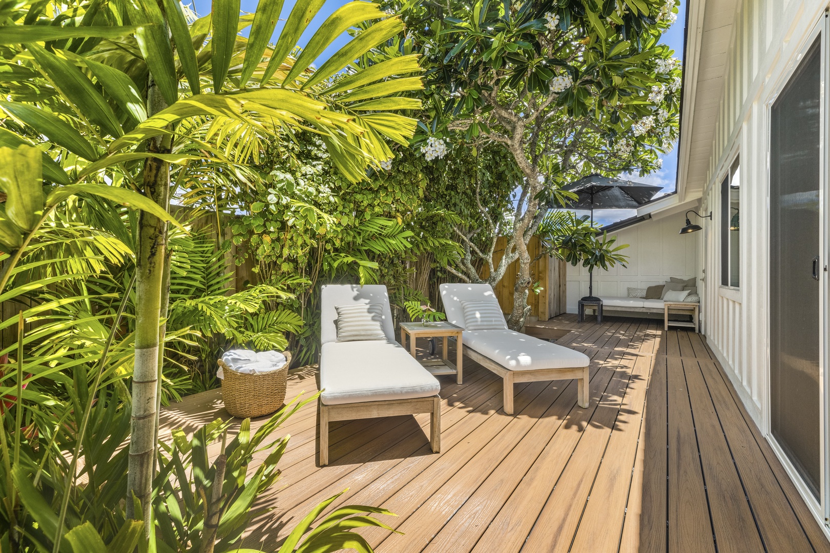 Kailua Vacation Rentals, Seahorse Beach House - Front House Private Deck off of Primary Bedroom