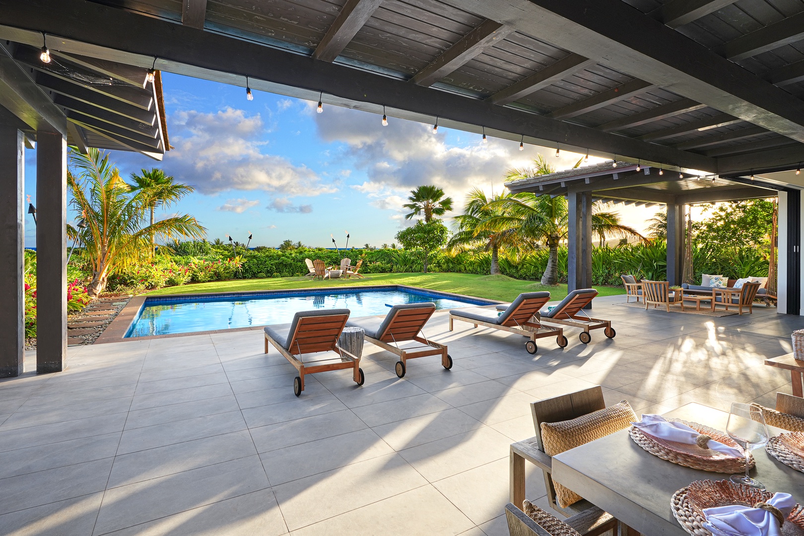 Koloa Vacation Rentals, Hale Pomaika'i Mau - Lounge poolside and enjoy the view!