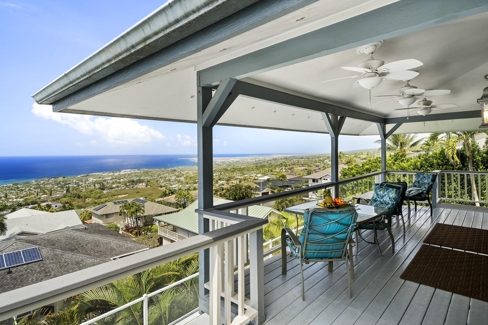 Kailua Kona Vacation Rentals, Honu O Kai (Turtle of the Sea) - Panoramic views from the generous upstairs Lanai