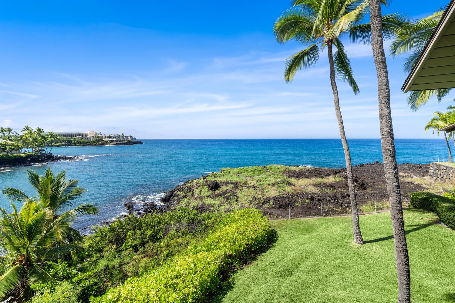 Kailua Kona Vacation Rentals, Kanaloa at Kona 3304 - Expansive lawn and coastal views right outside your door—pure Big Island beauty.