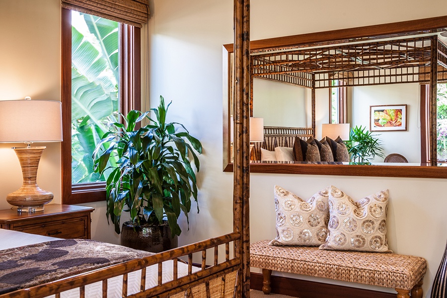 Wailea Vacation Rentals, Castaway Cove C201 at Wailea Beach Villas* - Third Garden View Bedroom with eastern King Bed and with small private terrace