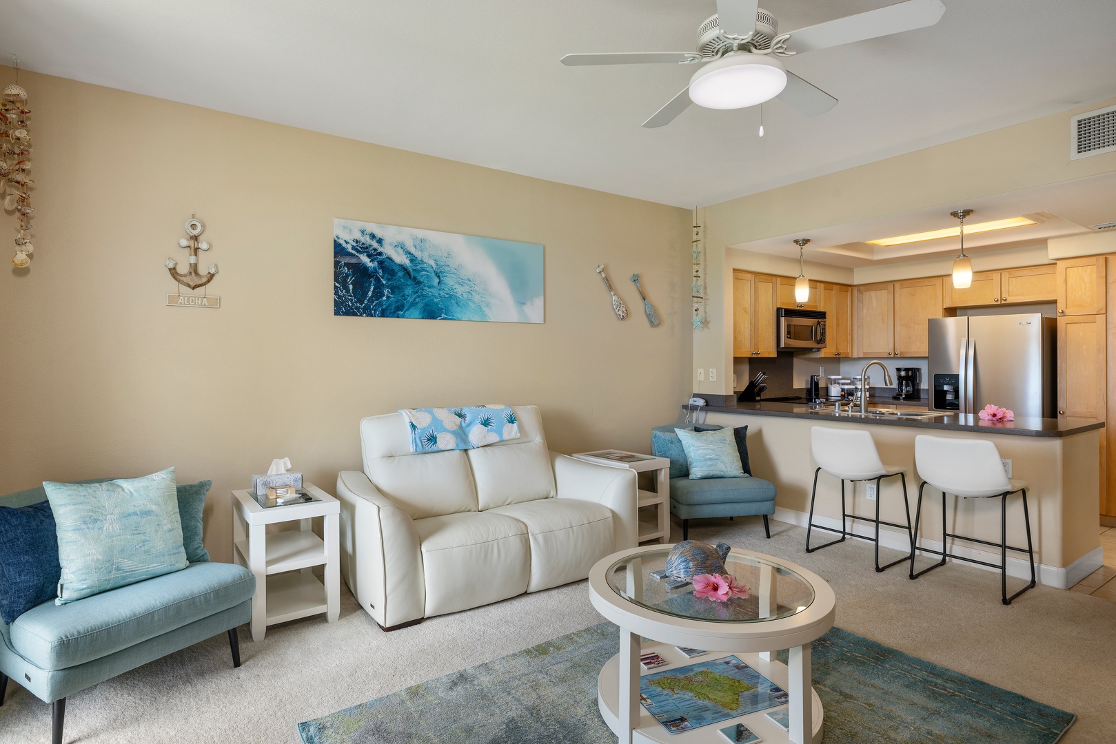 Kapolei Vacation Rentals, Hillside Villas 1498-3 - Seamless flow within the living, kitchen and dining areas with an open-concept floor plan.