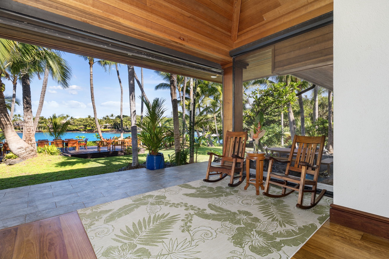 Kailua-Kona Vacation Rentals, Hahalua Bay Villa - Settle into your peaceful rocking chairs and watch tropical paradise unfold through floor-to-ceiling windows