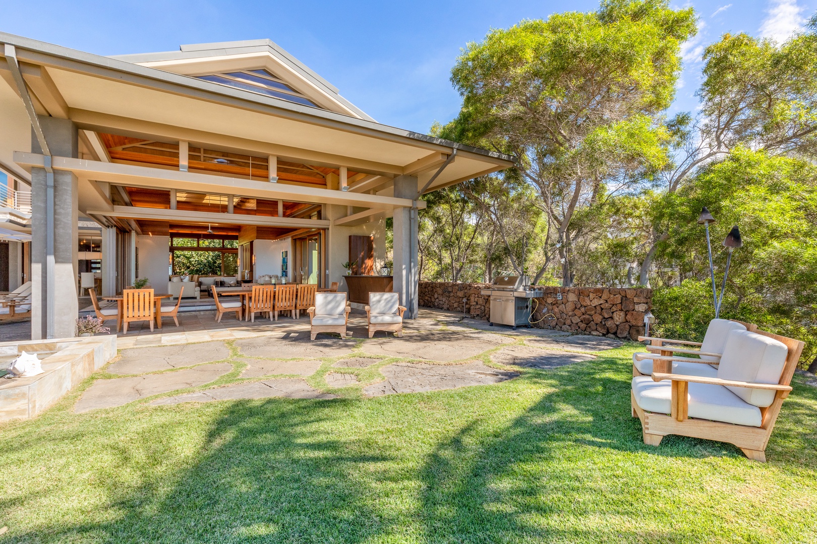 Kamuela Vacation Rentals, Mauna Kea Resort Bluffs 22 - The Beach House - Grill under the palms, then dine under the stars in your private backyard paradise.
