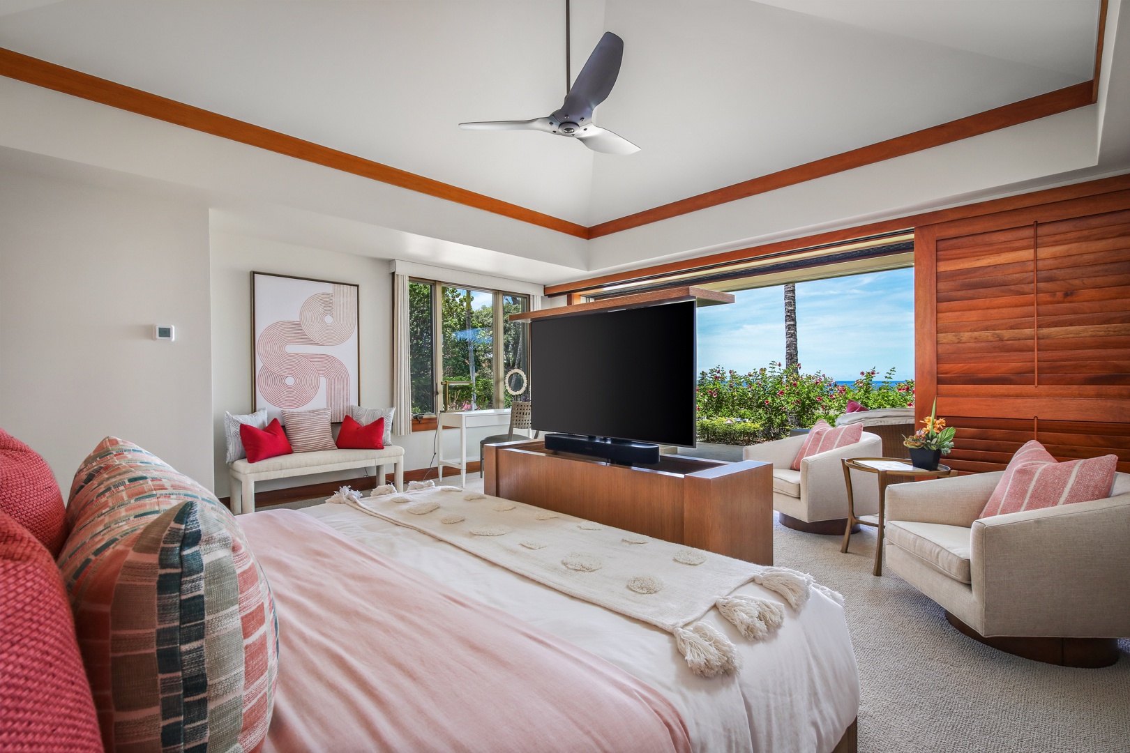 Kailua Kona Vacation Rentals, 4BD Hainoa Estate (122) at Hualalai Resort - Custom hidden TV lift cabinet - store it or lift it, your choice!