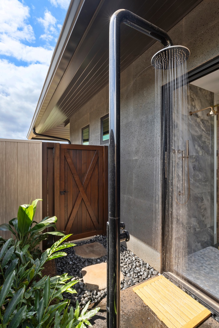 Koloa Vacation Rentals, Hale o ka Nene - Refresh under the open-air rain shower, a true Hawaiian island experience after a day of adventure.