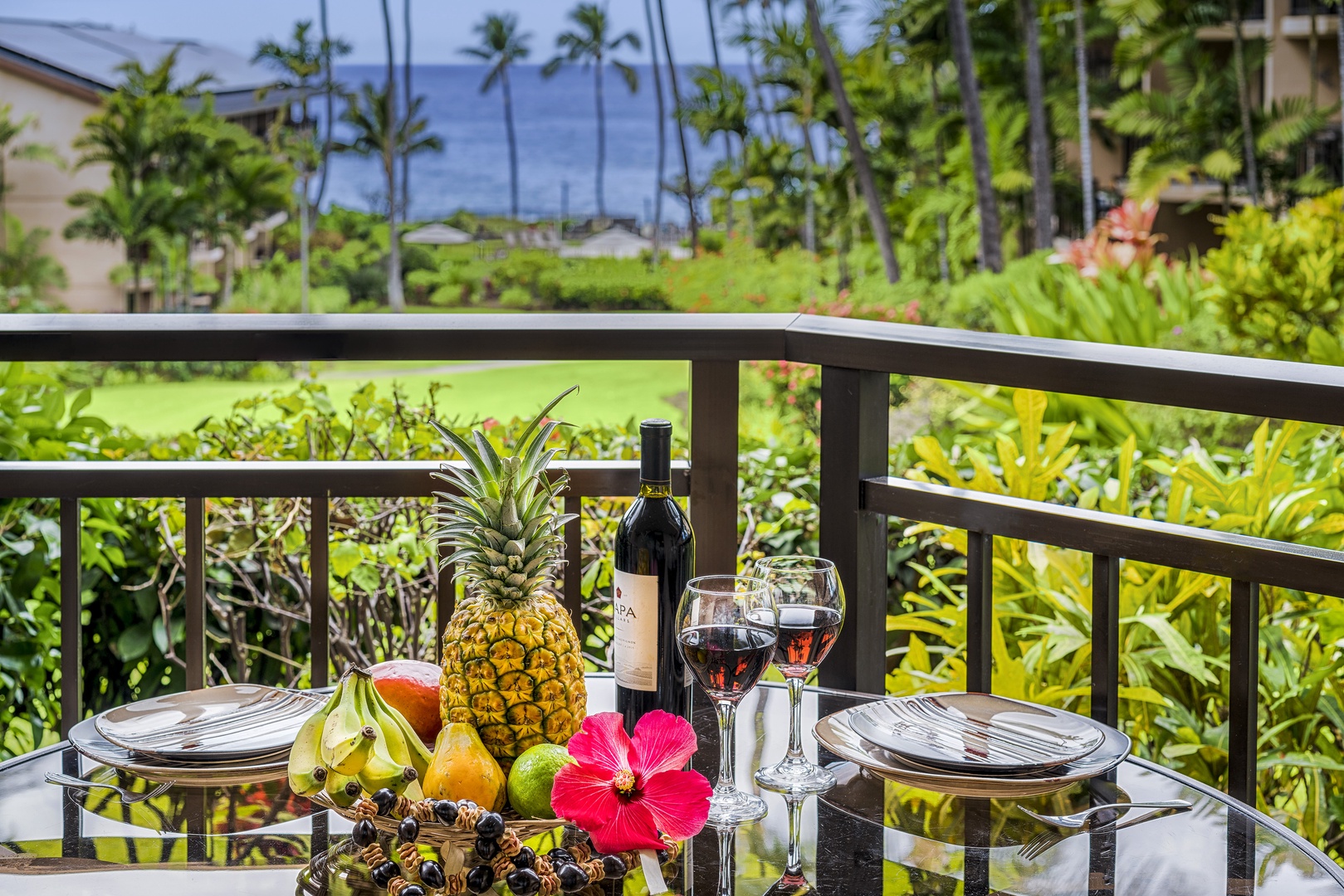 Kailua Kona Vacation Rentals, Kona Makai 4104 - Enjoy a glass of wine with this spectacular view!
