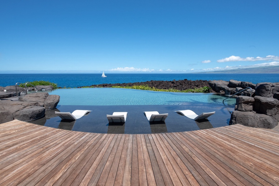 Kamuela Vacation Rentals, 6BD Mauna Lani Lux Golf Estate (5) at One Ocean - The Ocean Club Amenity Center with an infinity pool, two spas/jacuzzis, and endless breathtaking ocean views!