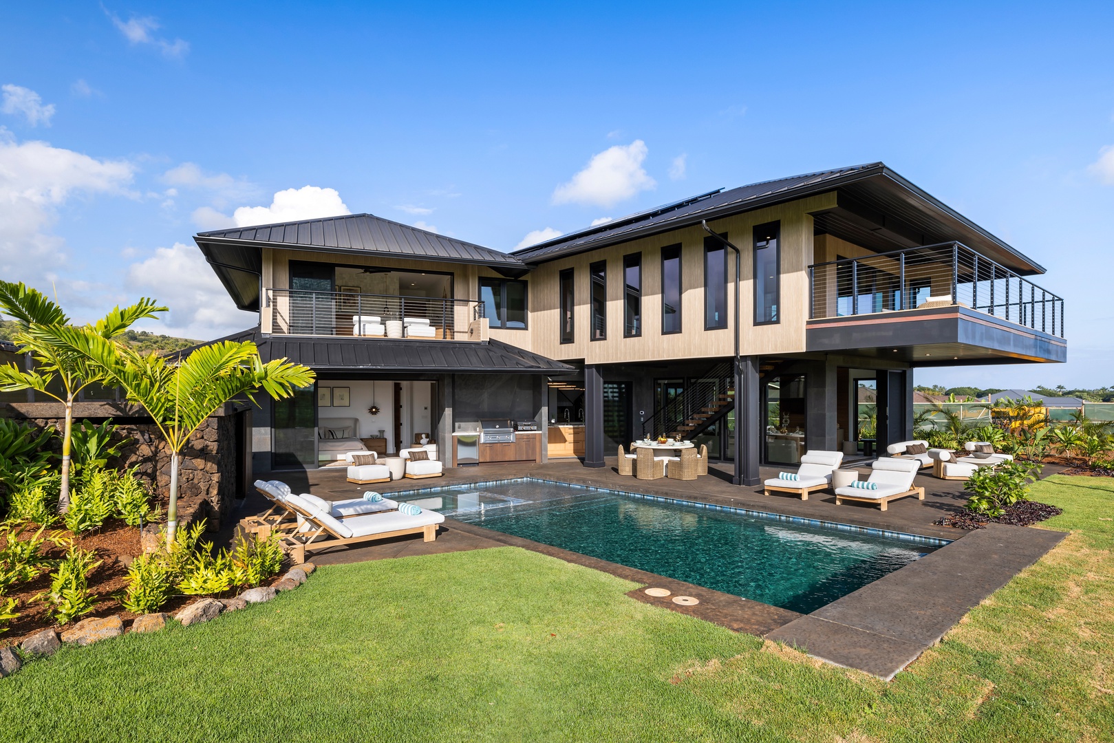 Koloa Vacation Rentals, Hale o ka Nene - Gather by the pool with friends and family, enjoying island breezes and expansive luxury surroundings.