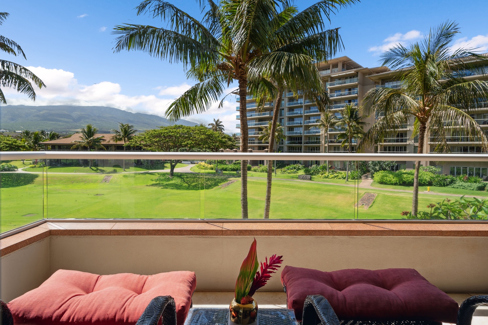 Lahaina Vacation Rentals, Honua Kai Konea 204 - Partial ocean views from Honua Kai Konea 204’s lanai invite serene mornings and sunset reflections daily.