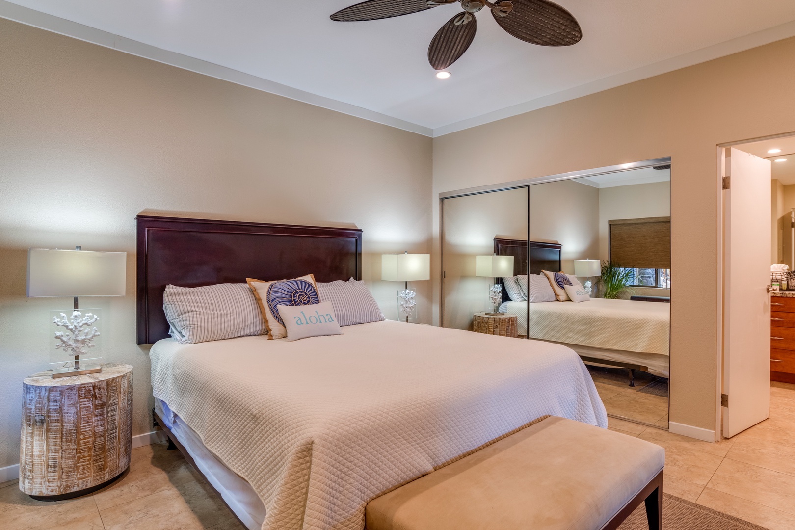 Lahaina Vacation Rentals, Kapalua Golf Villas 15P3-4 - Wide bedroom mirror reflecting the comfort and style